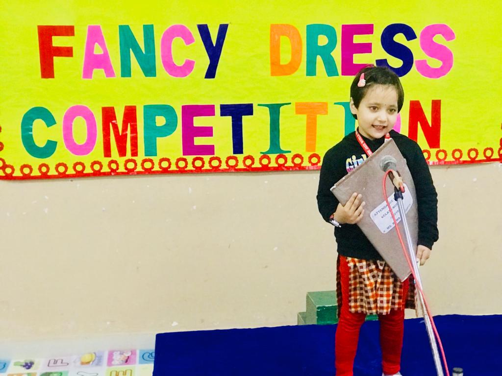 Today fancy dress competition in my kids school. my Daughter dress up with  the theme 